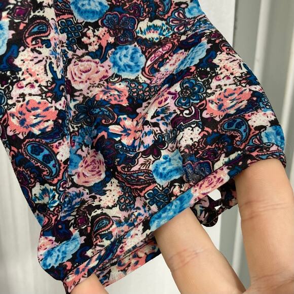 NWOT J. CREW Dress 00 Floral Ruffle Tiered Puff Long Sleeve Knee Zip - Picture 4 of 10